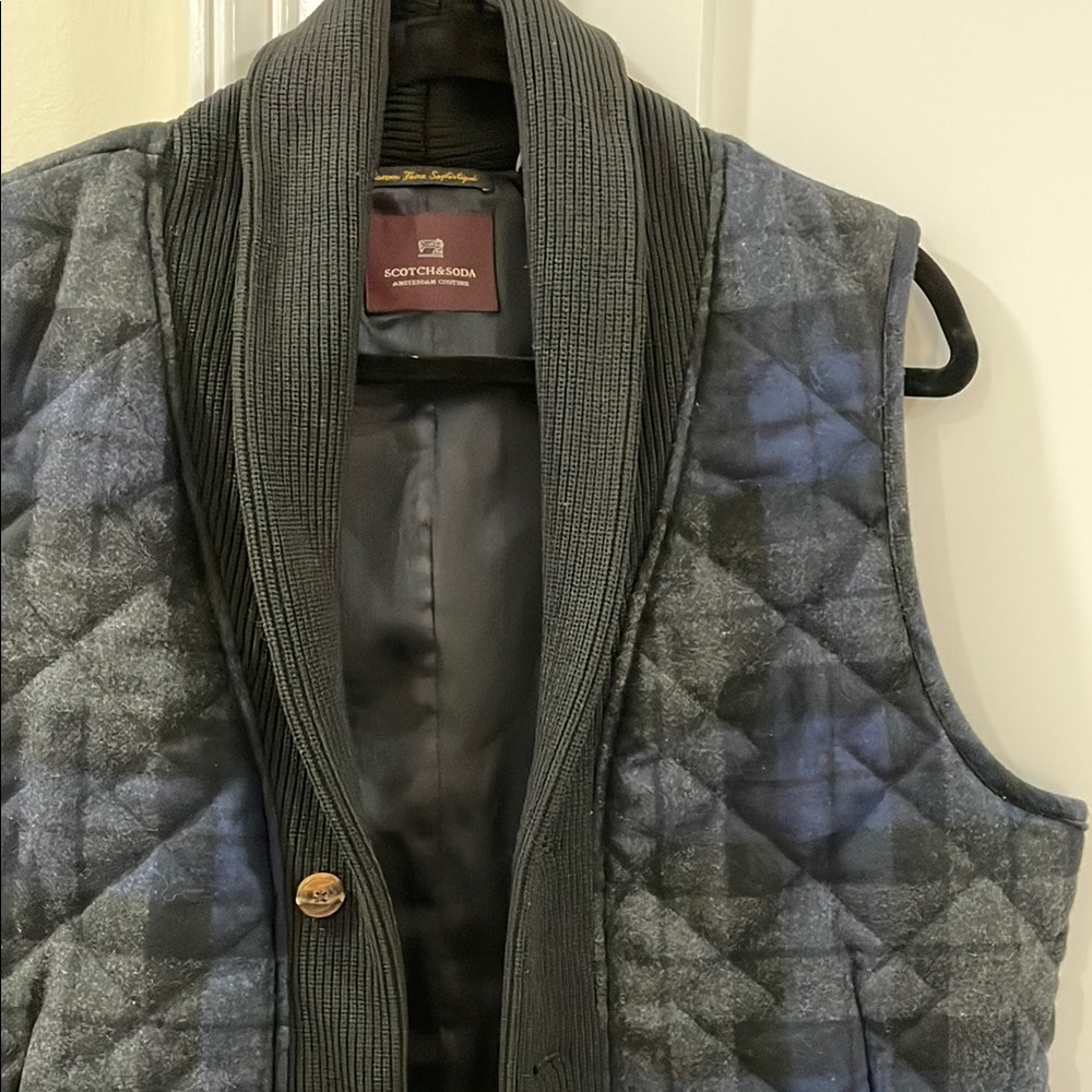 Scotch & Soda Men's Blue Quilted Vest